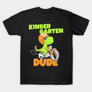 Kids Kindergarten Dude Back To School Dinosaur T-Shirt